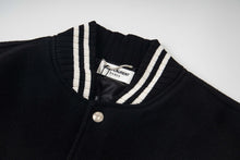 Load image into Gallery viewer, Saint Laurent leather back patch baseball jacket