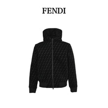 Load image into Gallery viewer, Fendi FF flocked zipper hooded jacket