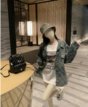 Load image into Gallery viewer, Louis Vuitton Heavy Wash Classic All Over Print Embroidered Jacquard Denim Jacket