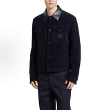 Load image into Gallery viewer, GUCCI GUC embroidered leather collar corduroy jacket - مناسب للجنسين