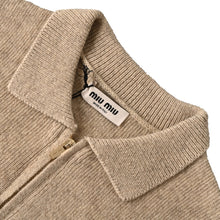 Load image into Gallery viewer, MIU MIU MM sheep wool zipper cardigan jacket - مناسب للجنسين