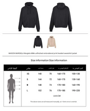 Load image into Gallery viewer, MAISON MARGIELA MM6 unfinished embroidered printed hooded sweatshirt jacket - مناسب للجنسين