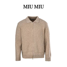 Load image into Gallery viewer, MIU MIU MM sheep wool zipper cardigan jacket - مناسب للجنسين