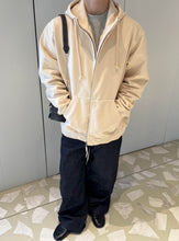 Load image into Gallery viewer, MAISON MARGIELA MM6 unfinished embroidered printed hooded sweatshirt jacket - مناسب للجنسين