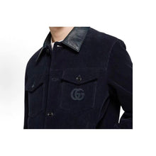 Load image into Gallery viewer, GUCCI GUC embroidered leather collar corduroy jacket - مناسب للجنسين
