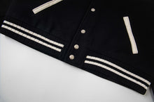 Load image into Gallery viewer, Saint Laurent leather back patch baseball jacket
