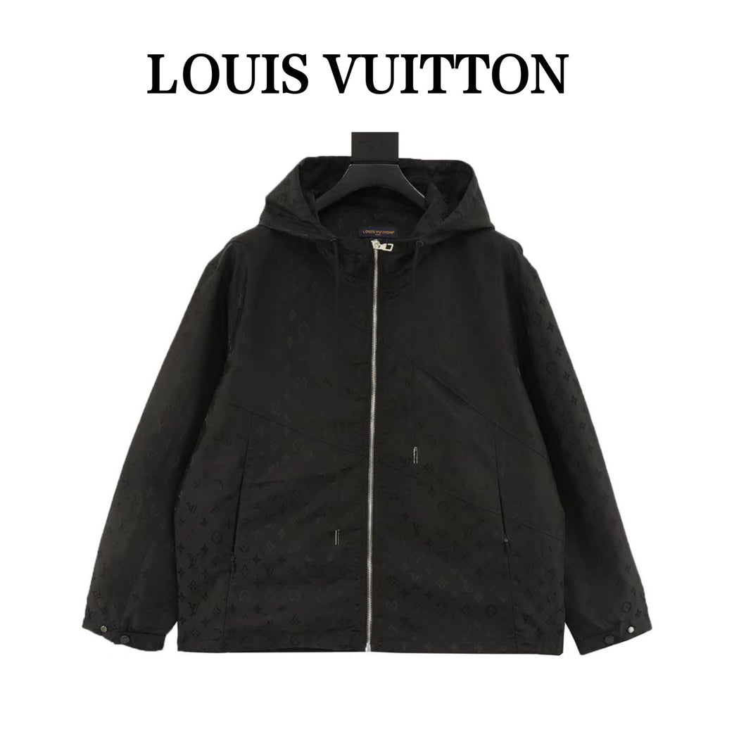 Louis Vuitton all-over monogram trench coat zipper jacket