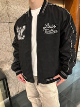 Load image into Gallery viewer, Louis Vuitton embroidered lettering baseball jacket
