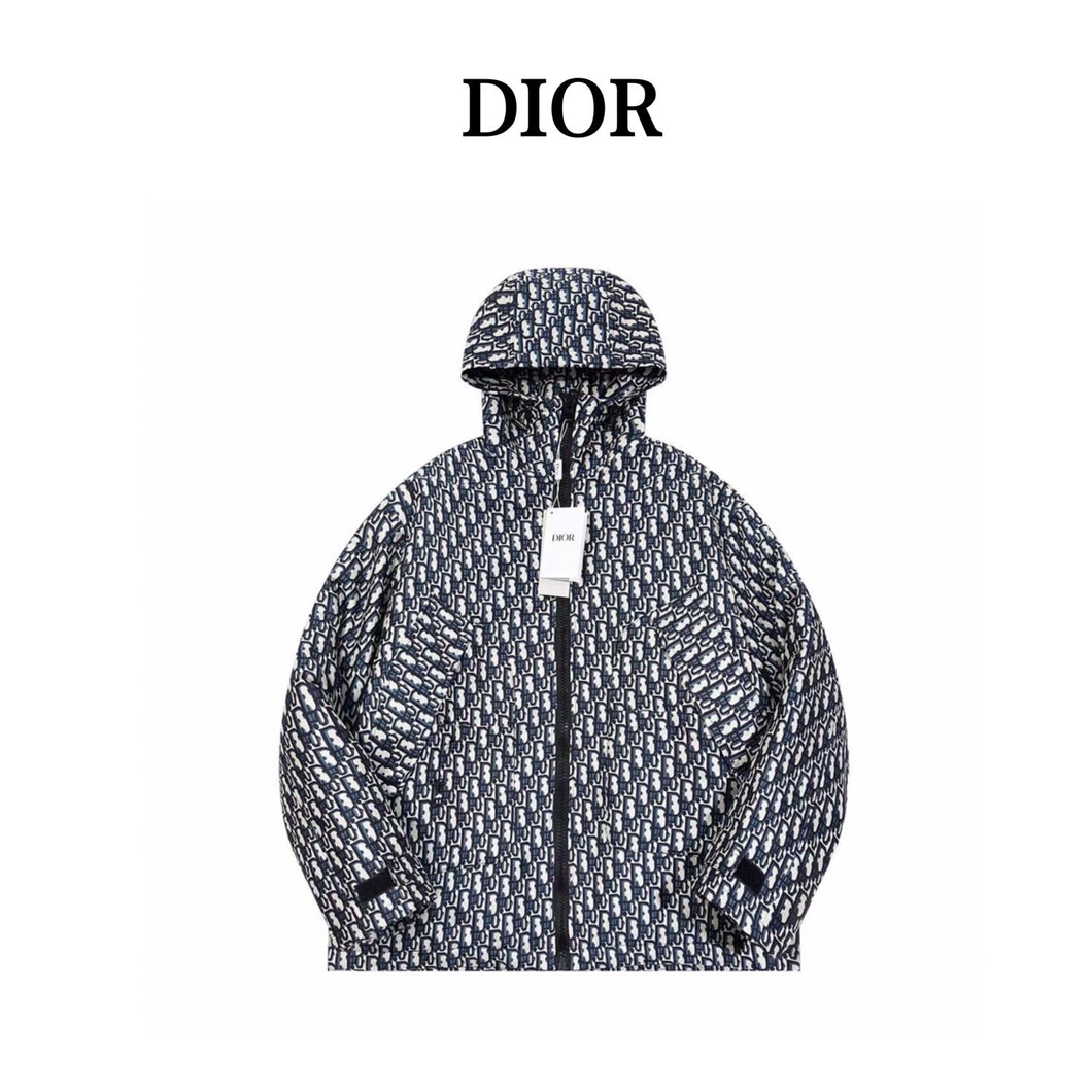 Dior/Dior old flower bee zipper cotton jacket - مناسب للجنسين