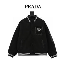 Load image into Gallery viewer, Prada Lambswool Baseball Jacket - مناسب للجنسين
