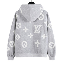 Load image into Gallery viewer, Louis Vuitton all-over custom lettering burnt flower towel embroidery zipper hooded jacket - مناسب للجنسين
