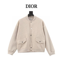Load image into Gallery viewer, Dior baseball jacket with leather sleeves and embroidered letters on the back
