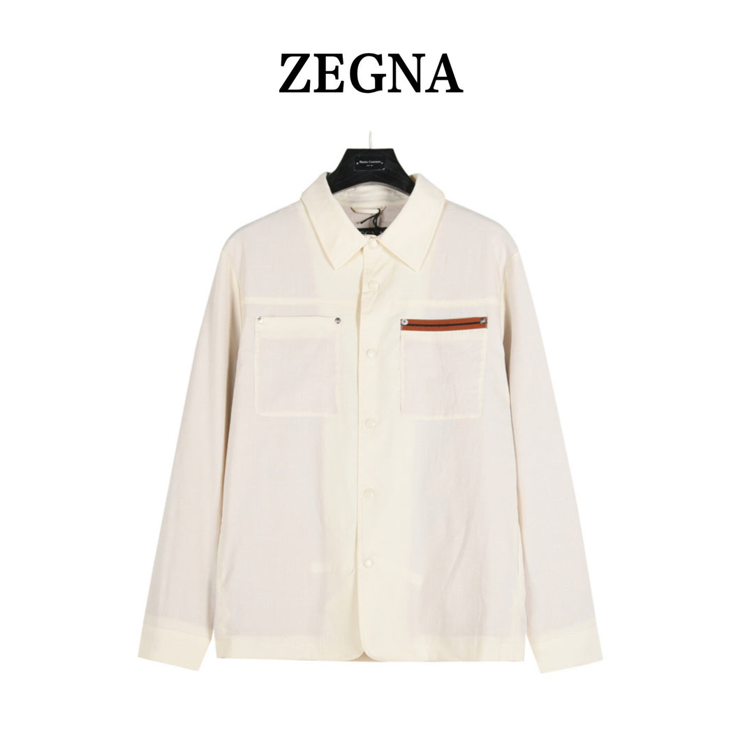 Zegna button-down shirt lapel jacket - مناسب للجنسين