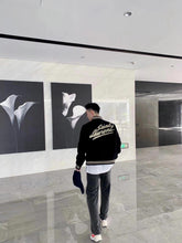 Load image into Gallery viewer, Saint Laurent leather back patch baseball jacket
