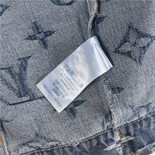 Load image into Gallery viewer, Louis Vuitton Heavy Wash Classic All Over Print Embroidered Jacquard Denim Jacket
