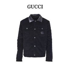 Load image into Gallery viewer, GUCCI GUC embroidered leather collar corduroy jacket - مناسب للجنسين
