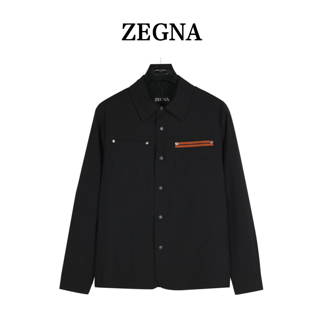 Zegna button-down shirt lapel jacket - مناسب للجنسين